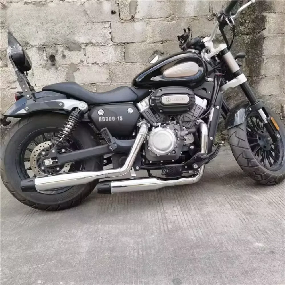 FOR Classic Retro Cruiser Motorcycle Exhaust System Adjustable Muffler Core Original Chassis Matching Benda Chinchilla300 BD300