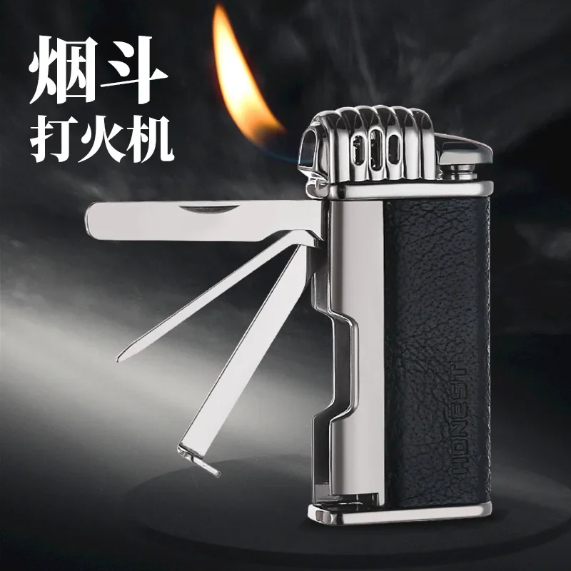 2025 New Multi-function Special Lighter, Retro Inflatable Lighter, Men's Ignition Tool, Cigarette Accessories Gift Wholesale