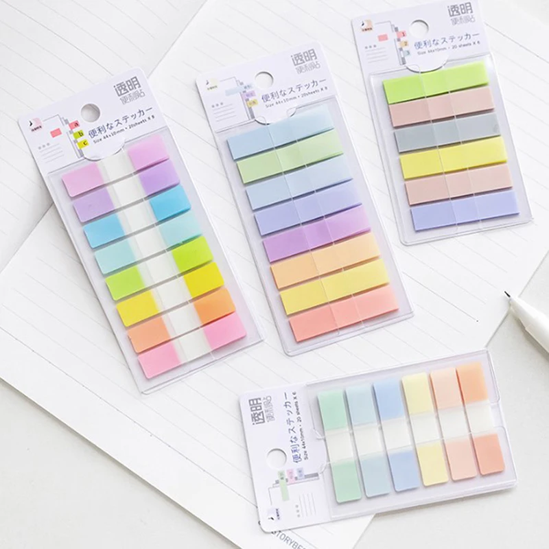 ประเภทลิ้นชักสติกเกอร์โปร่งแสงสัตว์น่ารัก Sticky Notes Memo Pad กันน้ำกาวในตัวป้าย Flags Index Tab Strip