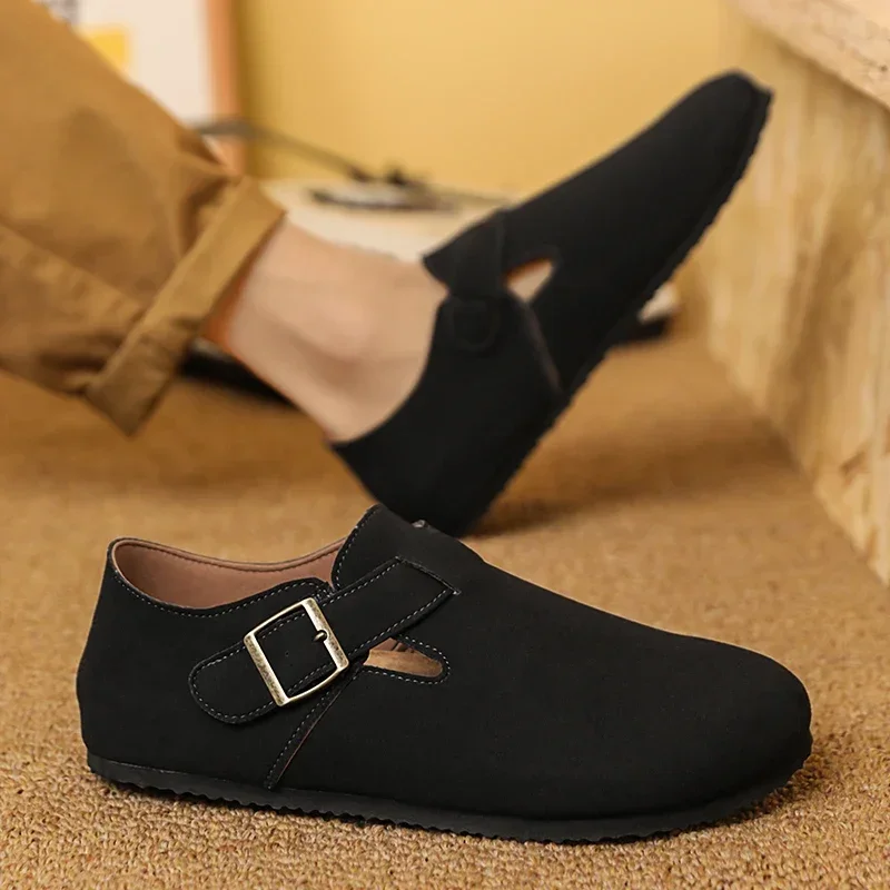 Men Mules Shoe Fashion with Arch Support Unisex Classic Beach Birkenstok Mens Shoes Men\'s Suede Sandals Retro Cork Clogs Тапочки