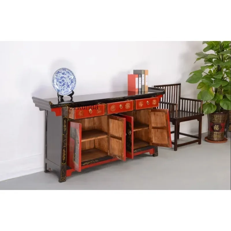 

Solid wood Chinese style cabinet, handmade black dragon robe, multifunctional kitchen, bedroom, hotel entrance, living room