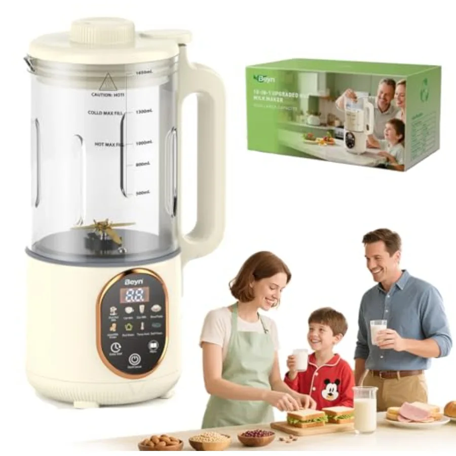 

10-in-1 Automatic Nut Milk Maker Machine 60oz Large Capacity with Blades and Self-Cleaning. for Homemade