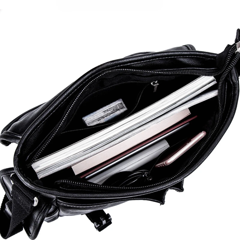 High Quality PU Leather Men's Large Shoulder Bag Casual Business  Mens Messenger Bag Fashion Men's Crossbody Bag Bolsas Male