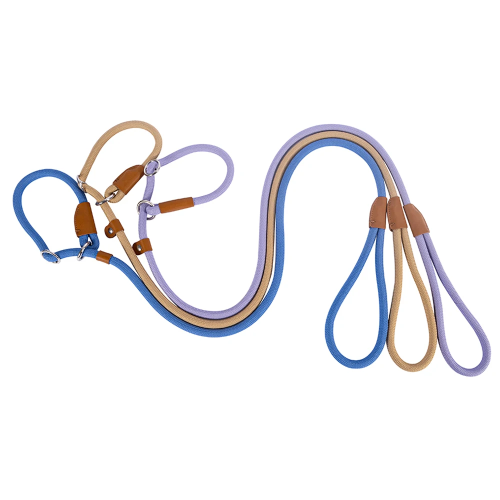 Bequemes langlebiges Nylon-Rutsch seil bestes Hunde leinen halsband verstellbare Gleit verschluss schlaufe mittlere bis große Leine für Hunde haustiere – Detail 5
