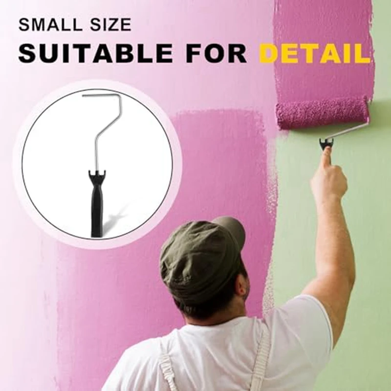 24Piece 4Inch Mini Roller 30Inch Frame Paint Roller Handle For Detail Painting And Cutting
