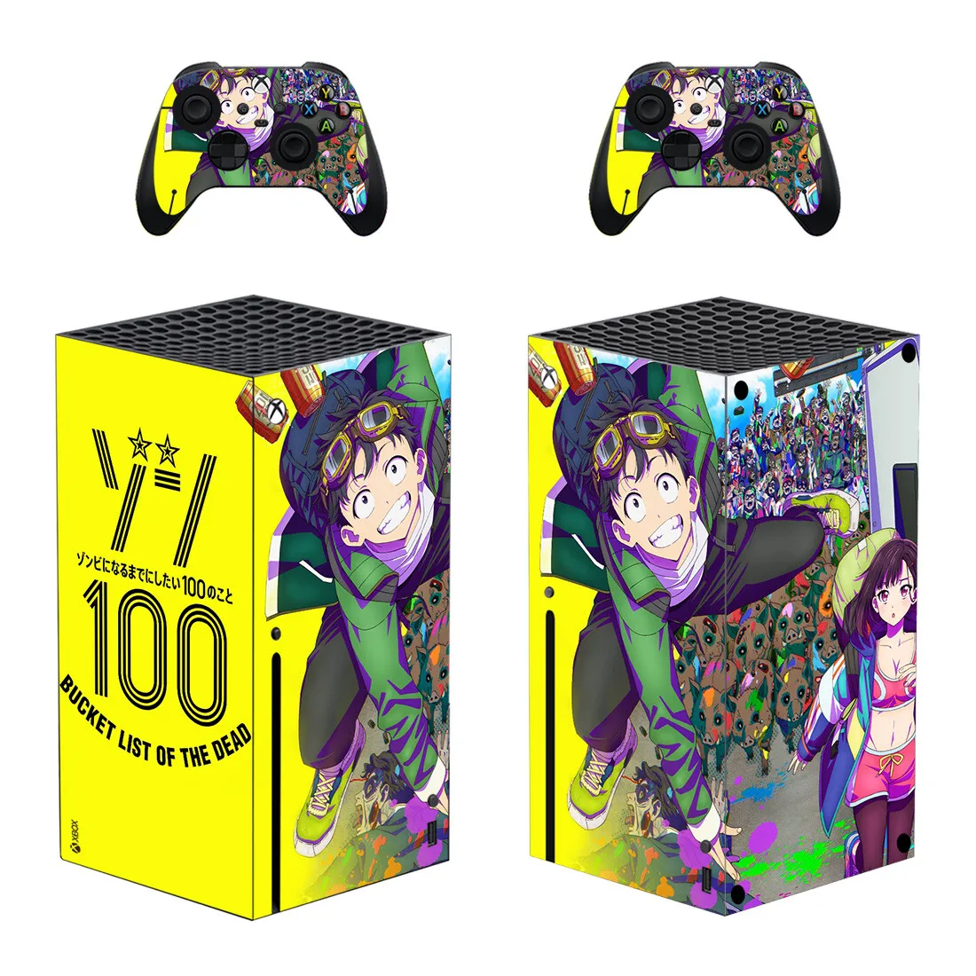 Zom 100 Bucket List of the Dead Skin Sticker Decal Cover for Xbox Series X Console and 2 Controllers Skins Vinyl