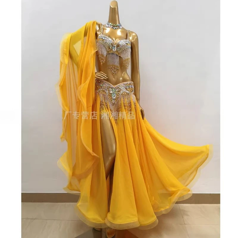 맞춤형 섹시한 성인 플러스 사이즈 밸리 댄스 의상 스팽글 무대 공연 의상 세트 벨리 댄스 비용 이국적인 댄스웨어