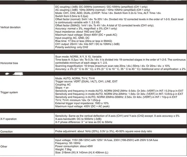 Osiloskop Analog 2 saluran 100MHz genggam
