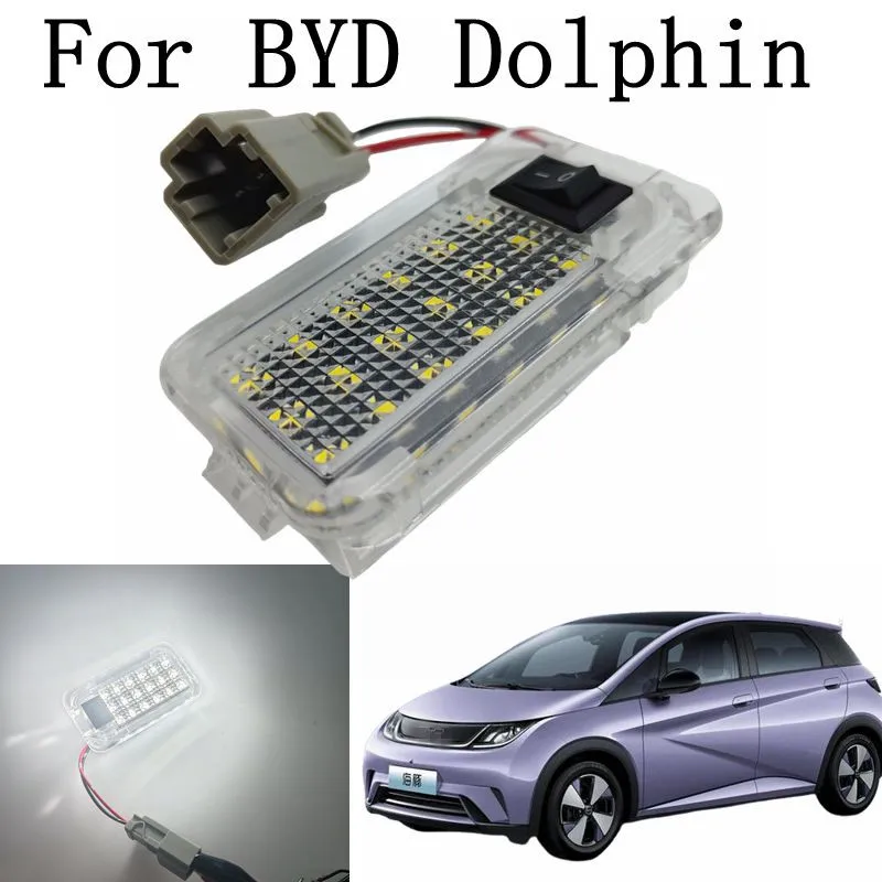 LED 6000K Luggage Trunk Lamp Interior Dome Light Compartment Lamps With Switch For BYD Dolphin Trunk LED Light Accessories