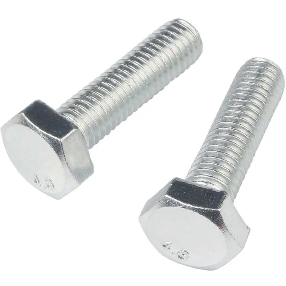 ROCCPS Grade 4.8 Hex Bolts Phillips Drive Machine Screws Carbon Steel White Zinc Plated Industrial Fastener Equipment Repair