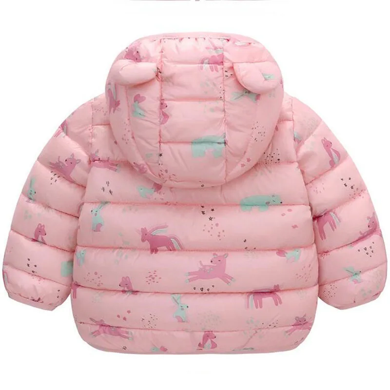 2023 Baby Girls Jackets For Kids Cartoon Bear Zipper Coats Autumn Boys Warm Hooded Down Jackets Children Christmas Outerwear