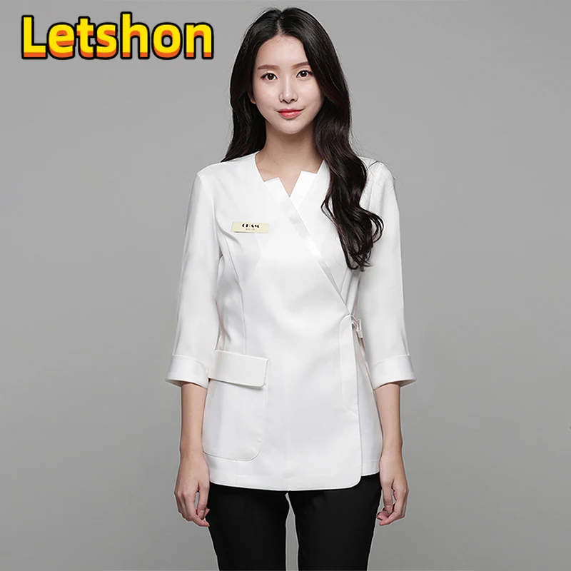 Униформа косметолога для салона красоты, одежда для мастурбации, топ и брюки для маникюра, костюм для стойки регистрации отеля, женская спецодежда