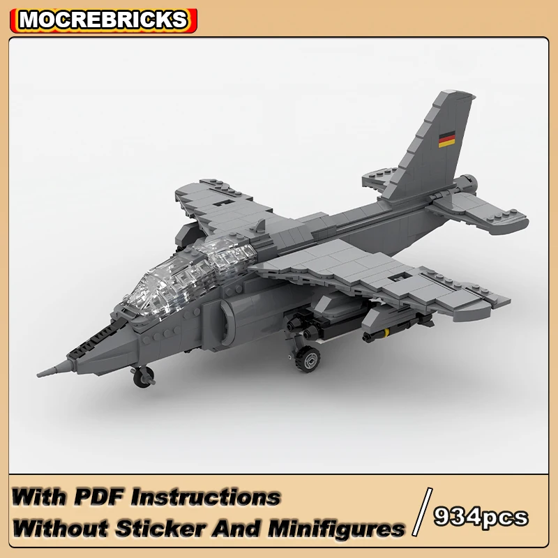 

MOC Advanced Trainer Aircraft Alpha Jet A Military Light Attack Fighter Technology Building Blocks Model Kid's Bricks Toys Sets