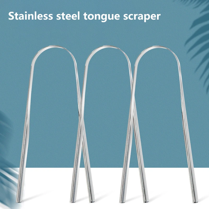 U-shaped Stainless Steel Tongue Scraper Cleaner Breath Fresh Tongue Tools Toothbrush Coated Oral Hygiene Care Cleaning