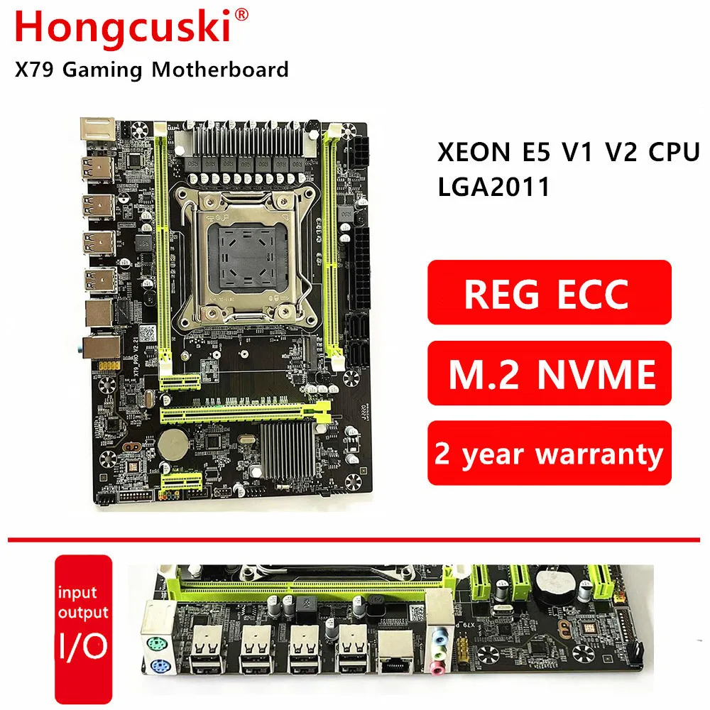 

LGA 2011 CPU Support Xeon E5 V1 V2 2670 2680 X79 PRO Motherboard M.2 NVME SSD Processor DDR3 32G ECC Or NON ECC RAM Memory NGFF