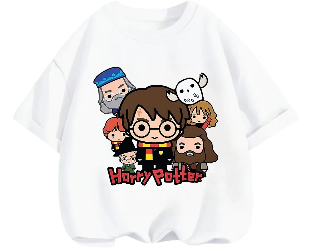 Summer Casual Crew Neck T Shirt Cute Cartoon Harry Potter Street Fashion Outdoor Leisure Kids Boys Girls 3 14 Years view 2