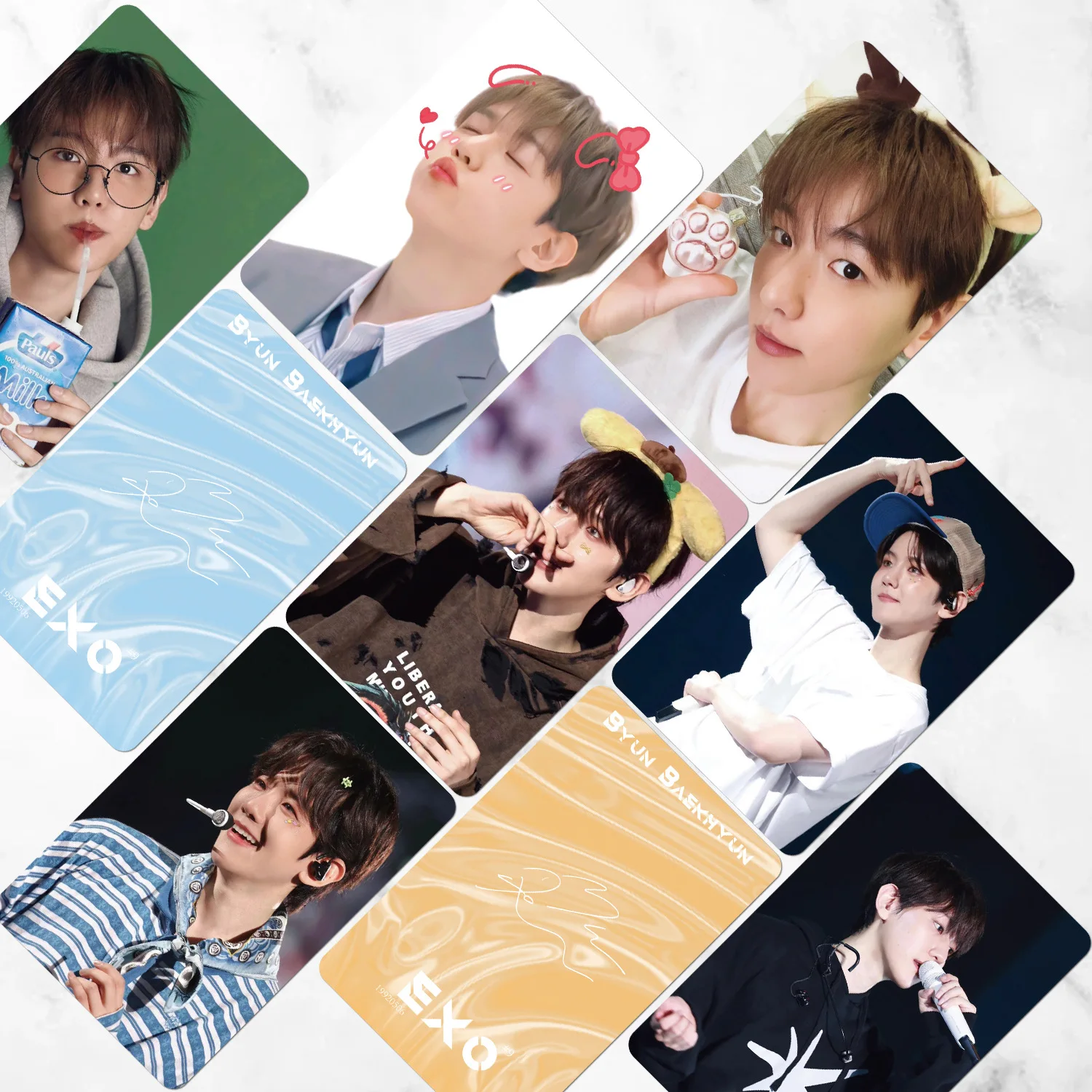 55Pcs/Set Kpop EXO New Album Valentine\'s Day at School Lomo Cards Photocard Poster HD Baekhyun SeHun KAI Card Collection Gift