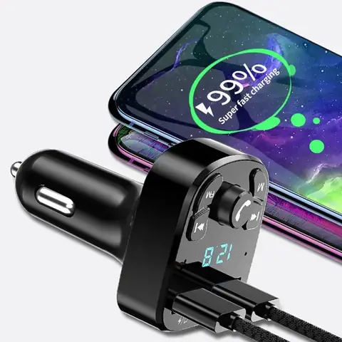 Car Mp3 Player Dual Usb Fast Charger Fm Bluetooth Receiver Bluetooth Compatible 5.0 Fm Transmitter Usb Flash Drive Plug Car Kit 8 best sales toyota corolla bluetooth adapter - №8