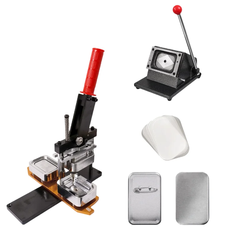 

44*70mm Rectangular Tinplate Material Button Badge Making Stamping Machine Refrigerator Sticker Consumable Kit