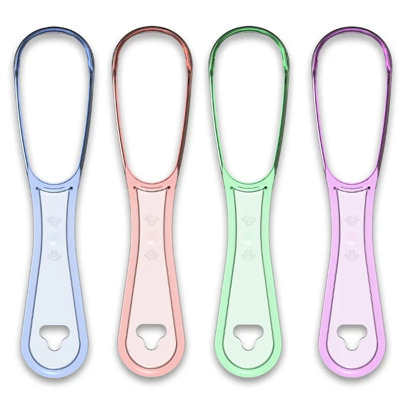 5pcs Tongue Scraper Keep Mouth Health Tool Oral Brush Pink Blue Green Purple Transparent PP 127mm Portable Durable Comfortable