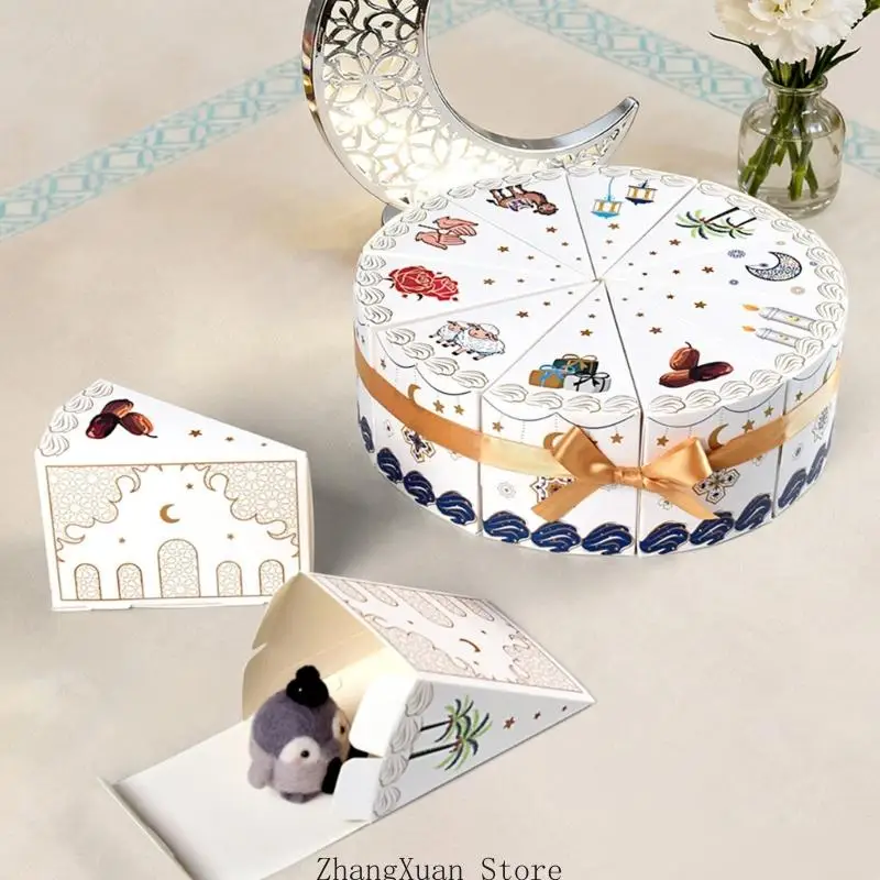 10 Stück dreieckige Kuchenform-Geschenkverpackungsboxen für Hochzeit, Geburtstag, Feier, 3 x – Detail 7