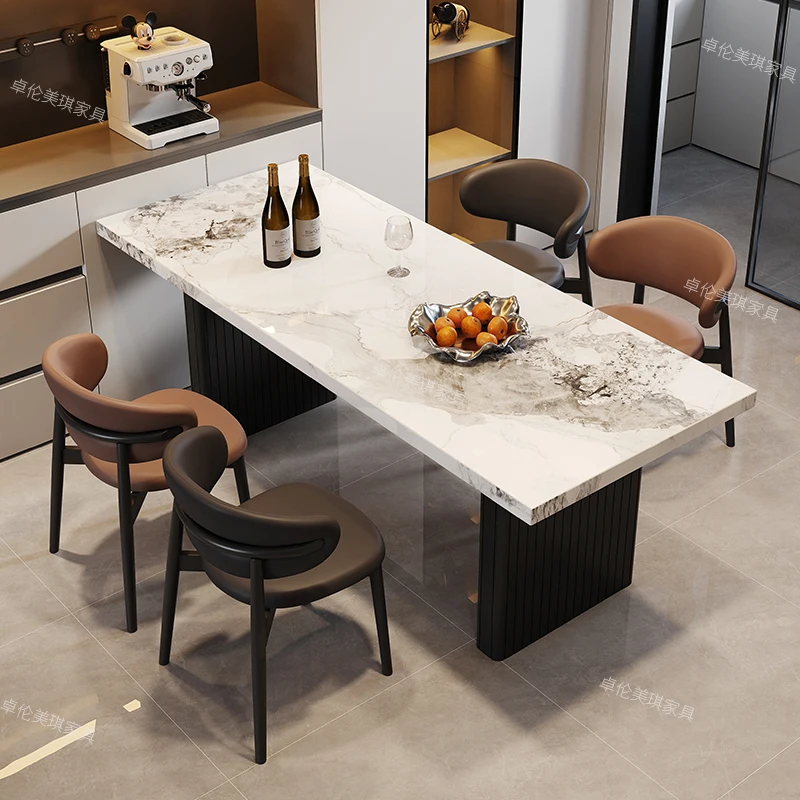 

Итальянский минималистичный утолщенный сланцевый обеденный стол, стулья, прямоугольный остров, винтажный стол Mooi En Duur 05, мебель для столовой