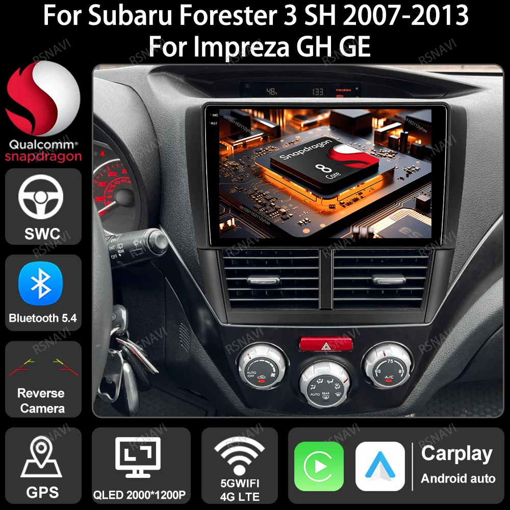 

Car Radio Android 15 For Subaru Forester 3 SH 2007-2013 For Impreza GH GE DSP GPS BT Autoradio Viedo Player Multimedia Head Unit