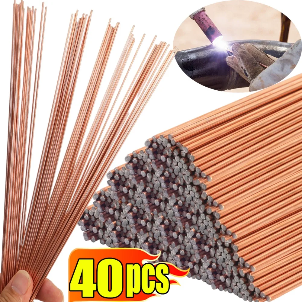 

40/10PCS New Copper-coated Welding Rods Universal Carbon Steel Weld Stick for Metals Low Melting Point Coated Electrodes Solder