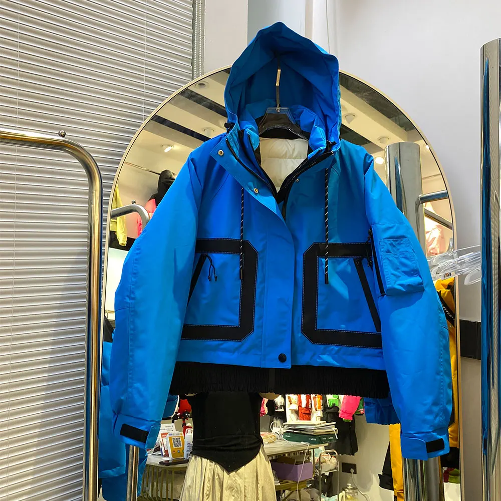 2025年冬 ダックダウンコート レディース ショート丈 フード付きパーカー ハケット 取り外し可能なインナー付き ツーピース アウターウェア