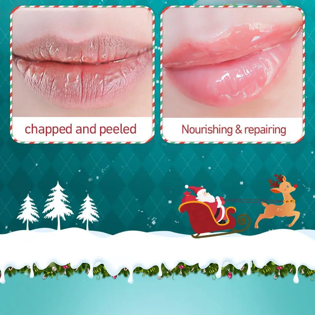 [SADPER] صندوق هدايا عيد الميلاد بلسم الشفاه مرطب متين، هدية عيد الميلاد النسائية المغذية أحمر الشفاه 4 قطع/صندوق مجموعة مكياج الشفاه