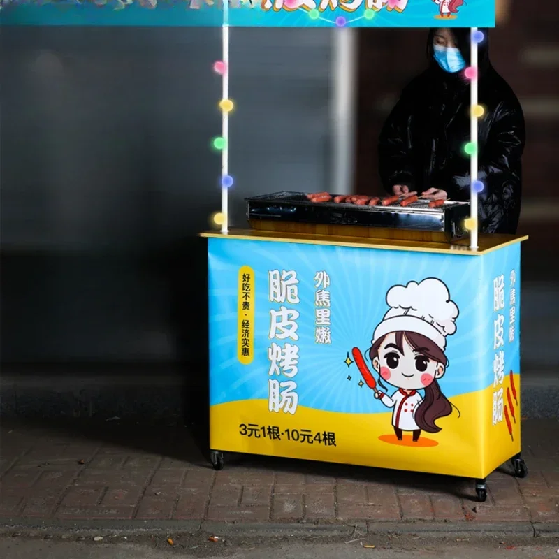 Stalls, trolleys, portable folding mobile snack carts, night market commercial stalls, dining carts, wheeled stalls, display