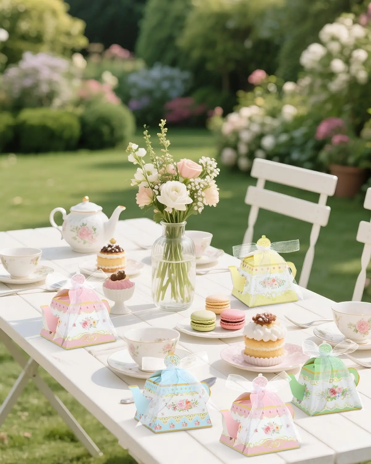 Retro Teapot Shape Paper Candy Box, Wedding Favor