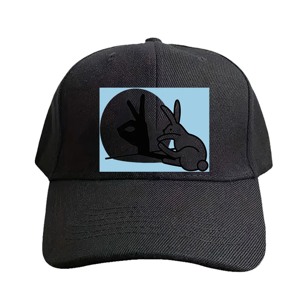 Funny Rabbit hand shadow puppets humor pop Summer Woman Man Adult Peaked Hat Fashion Casual Adjustable Dad Printed Baseball Caps