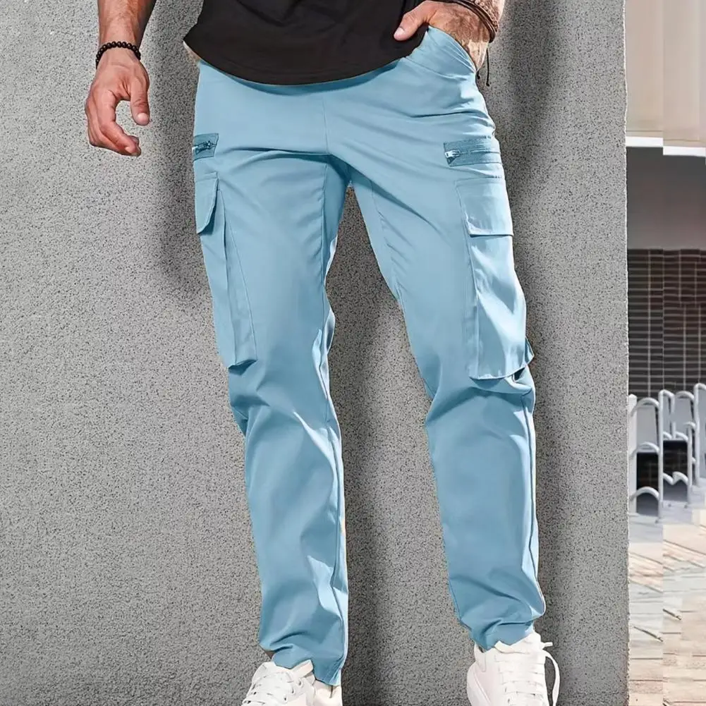 New 2023 Cargo Pants Trousers for Men Full Length Solid Color Loose Multi-pocket Drawstring Pockets Pants Male Cargo Pants 3XL