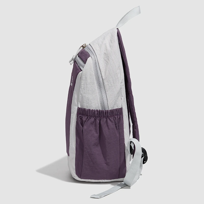 Women Small Backpack Waterproof Nylon Lightweight Multi Pocket Drawstring Side Pocket Zipper Adjustable Straps For Hiking Travel