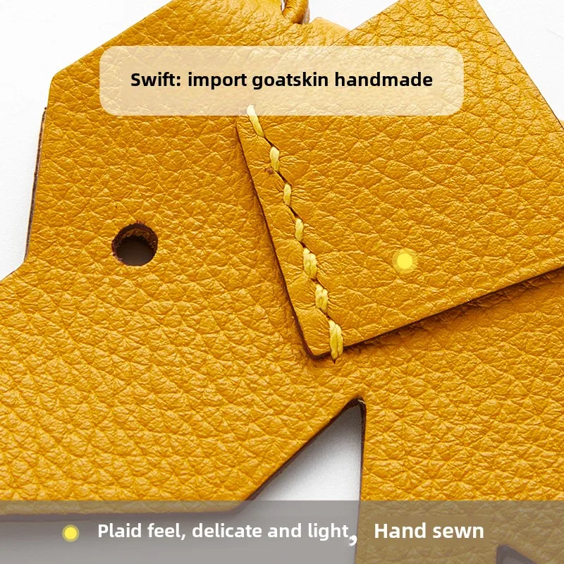 Elephant bag charm sheepskin leather bag pendant handmade keychain high-grade bag accessories