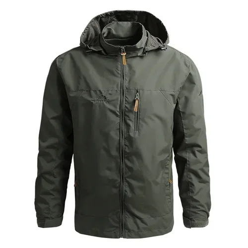 Chaquetas impermeables de otoño para hombre, cortavientos informal con capucha, abrigo de pesca para acampar en el campo, chaqueta de senderismo de béisbol, ropa para hombre