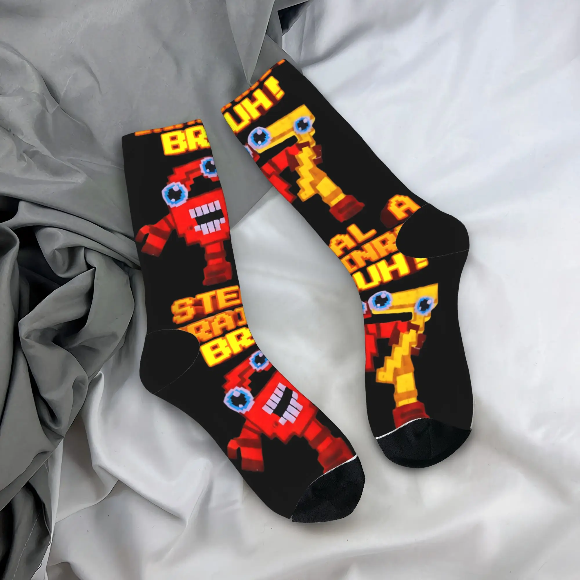 

Забавные носки Six Seven 67 Meme 6 7 Christmas Santa Hand для мальчиков и подростков, нескользящие чулки, мужские средние мягкие носки, зимние носки с графическим рисунком