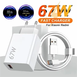 6A 67W Ultra Fast Wall Charger for Xiaomi 11 12 Lite 13T 14 Redmi Note 11T 12T 13 POCO F4 F5 X4 X5 X6 Pro Type C Charging Cable