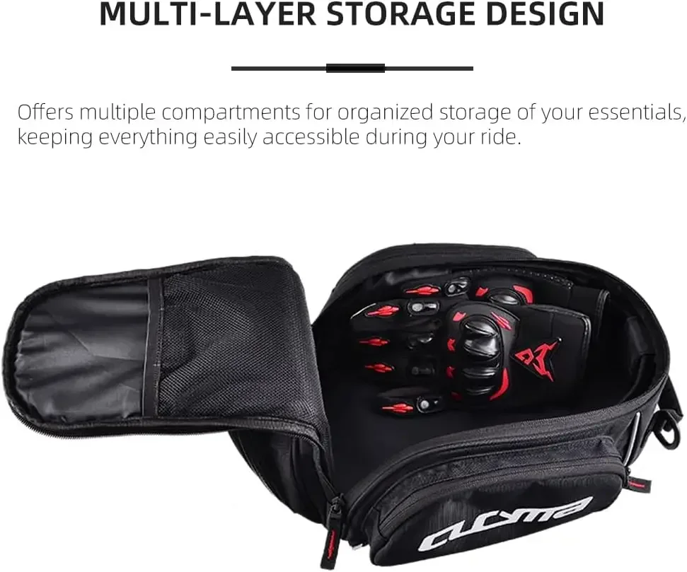 CUCYMA CB-1808 Motorrad-Tanktasche mit Touchscreen-Handytasche, kratzfest und langlebig, einfach zu installieren und zu entfernen