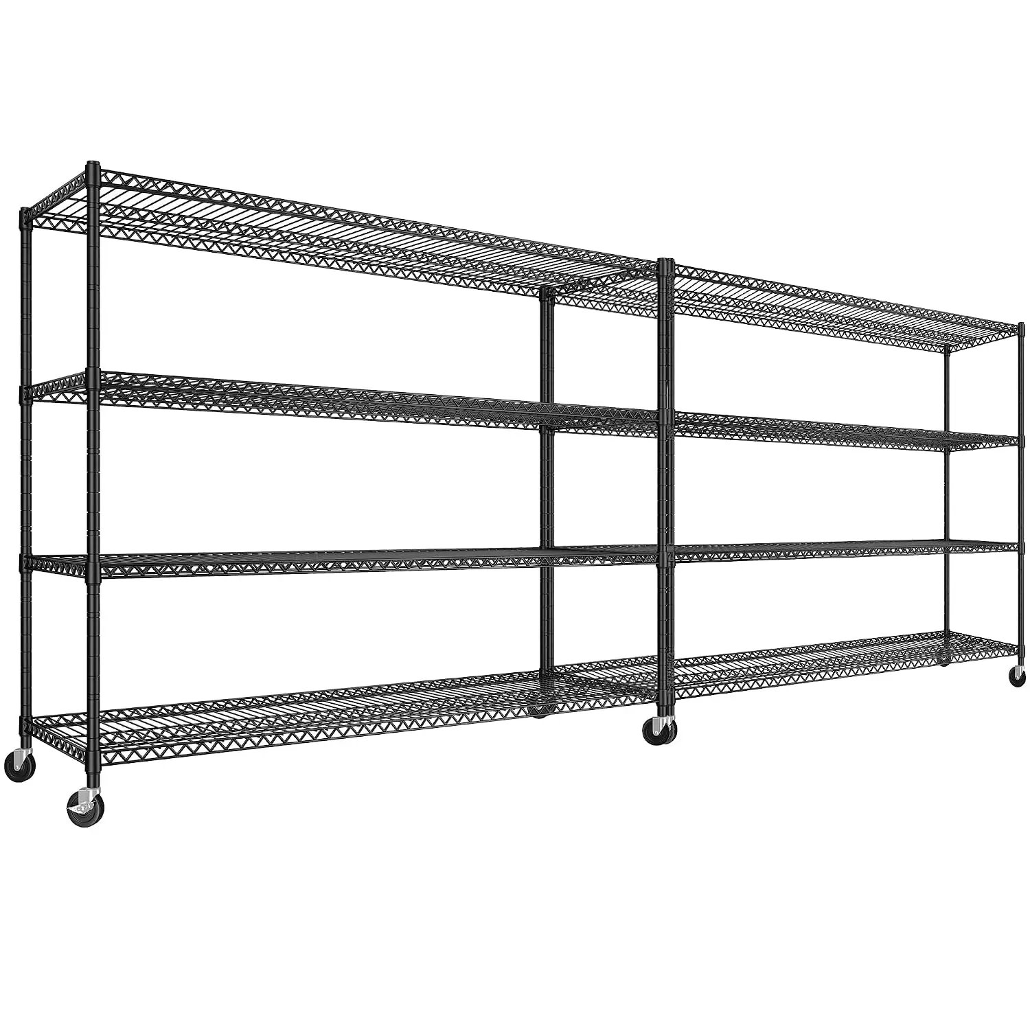 60''W Storage Shelves 2399LBS Metal Shelving Unit with Wheels & Feet, 4 Tier Garage Shelving Heavy Duty Adjustable, Customized