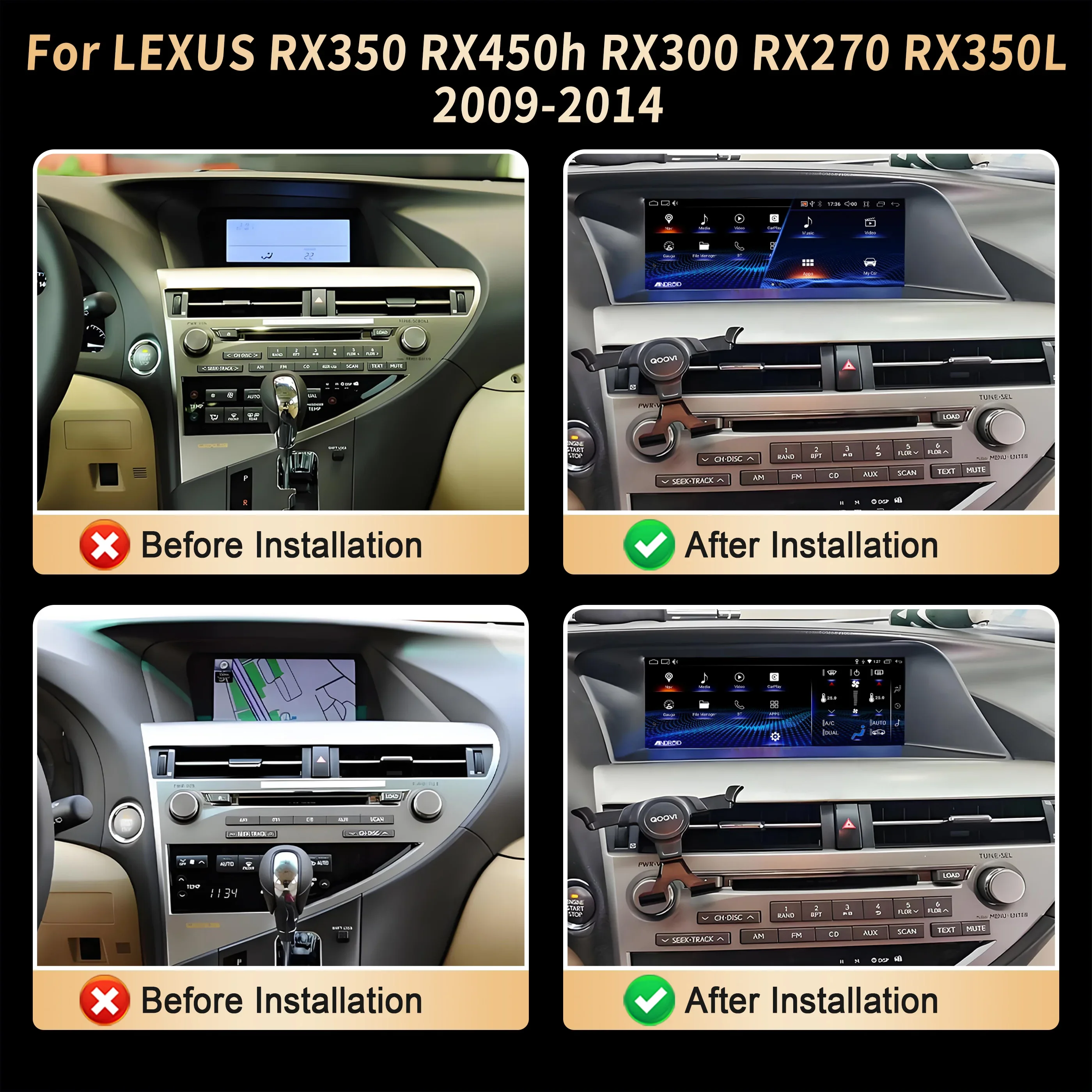 10.25inch Car Radio For LEXUS RX350 RX450h RX300 RX270 RX350L 2009-2014 Multimedia Carplay Snapdragon 668S Navigation GPS Screen