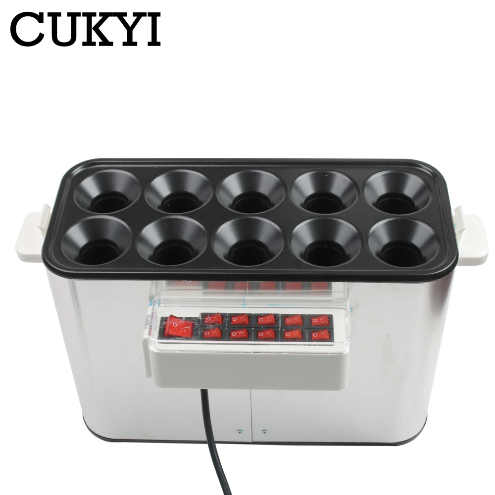 Cukyi-máquina de cozimento automática de 10 tubos para ovos, salsicha, 220v, máquina de café da manhã, cachorro quente, rolo de ovos, máquina de cozimento, mestre da omelete
