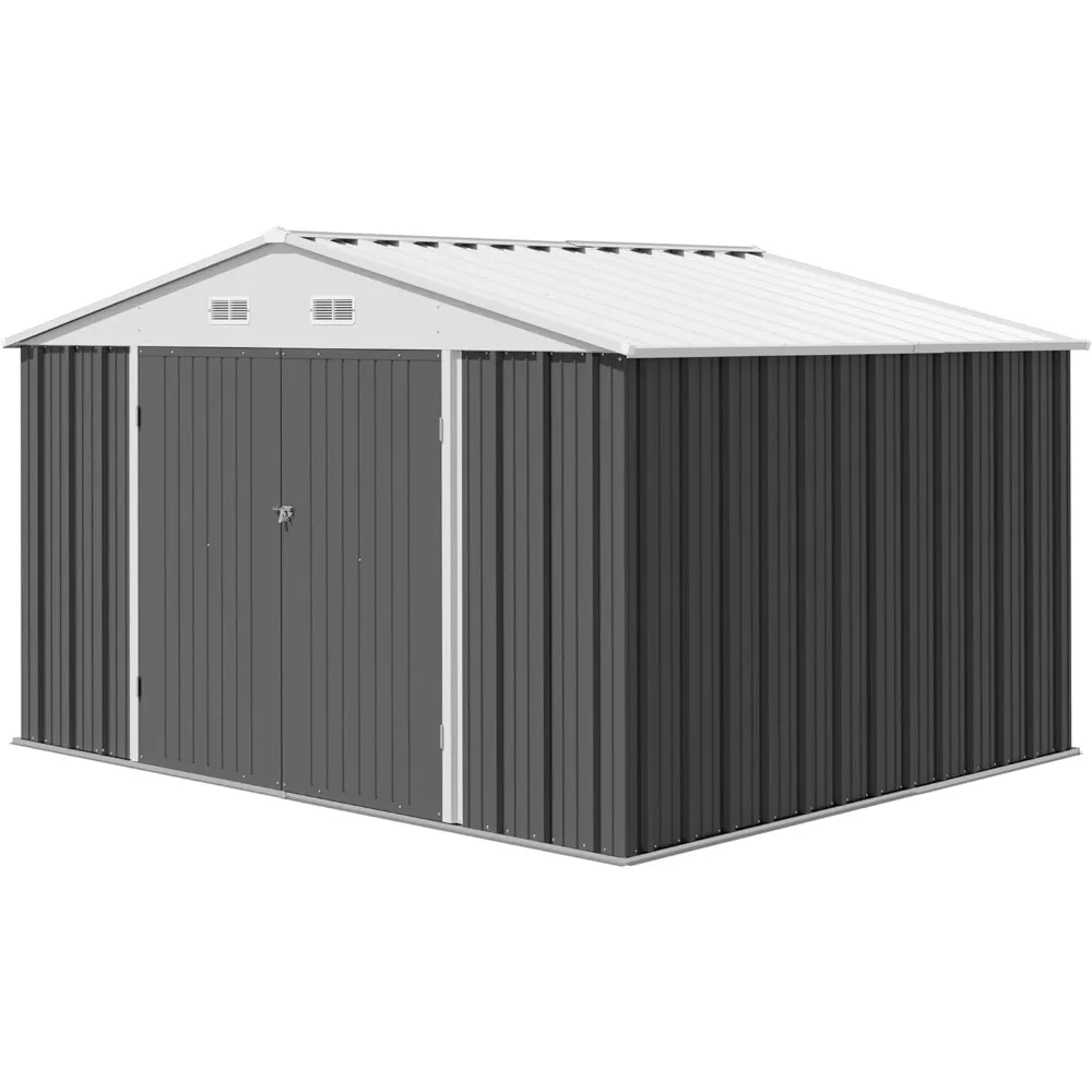 

8 x 10 FT Outdoor Storage Shed, Metal Garden Sheds & Outdoor Storage Clearance, Large Tool Shed Outdoor with Single Door