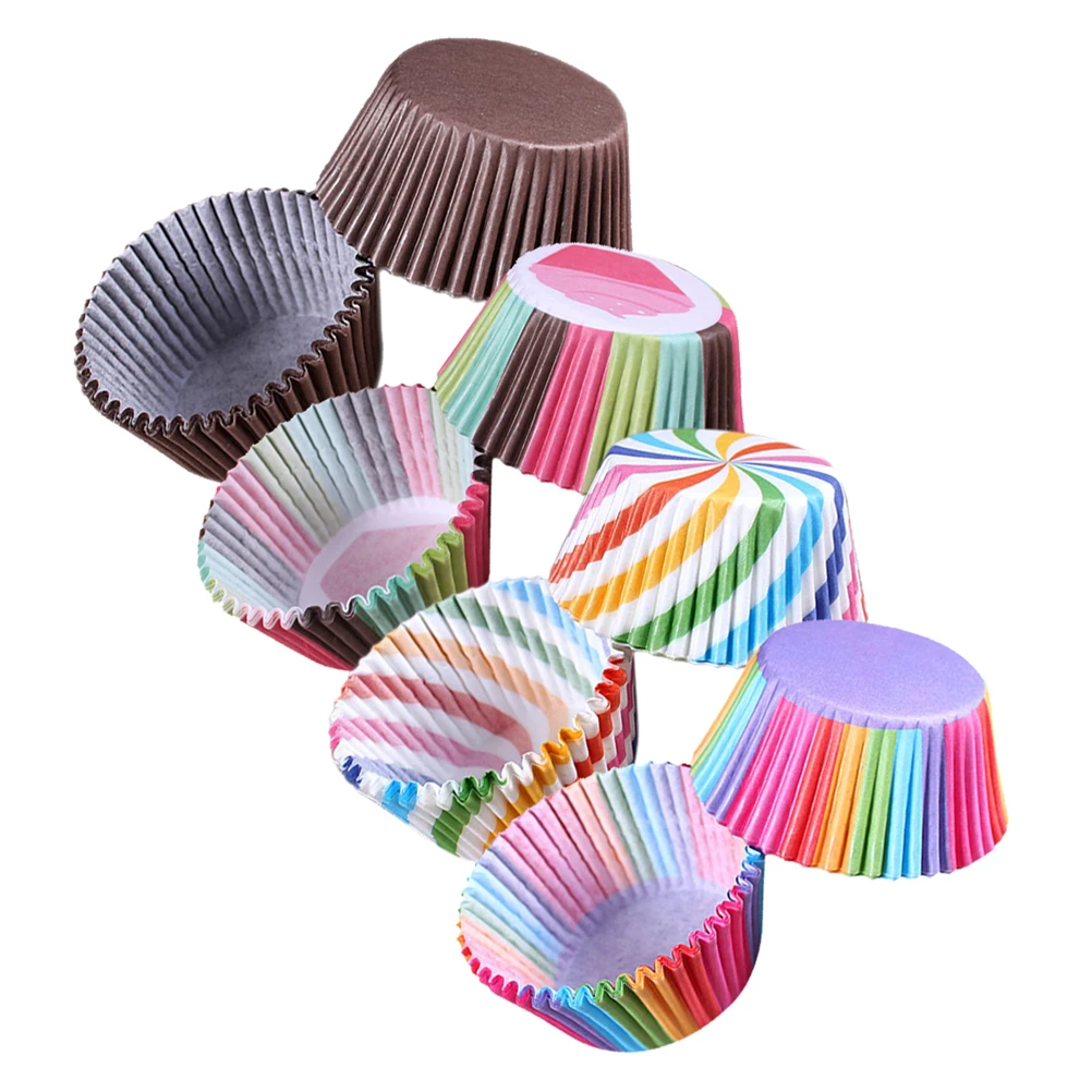 

100 Pcs Cake Cups Cupcake Liners Muffin Cases Wrapper Coffee Chocolate Party Supplies Premium Material Safe Food Delicate Design