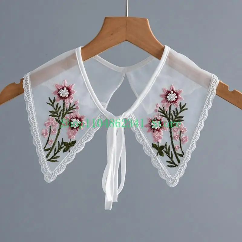 652F Removable Collar Embroidery False Collar Shawl Female Girl Clothing Accessories