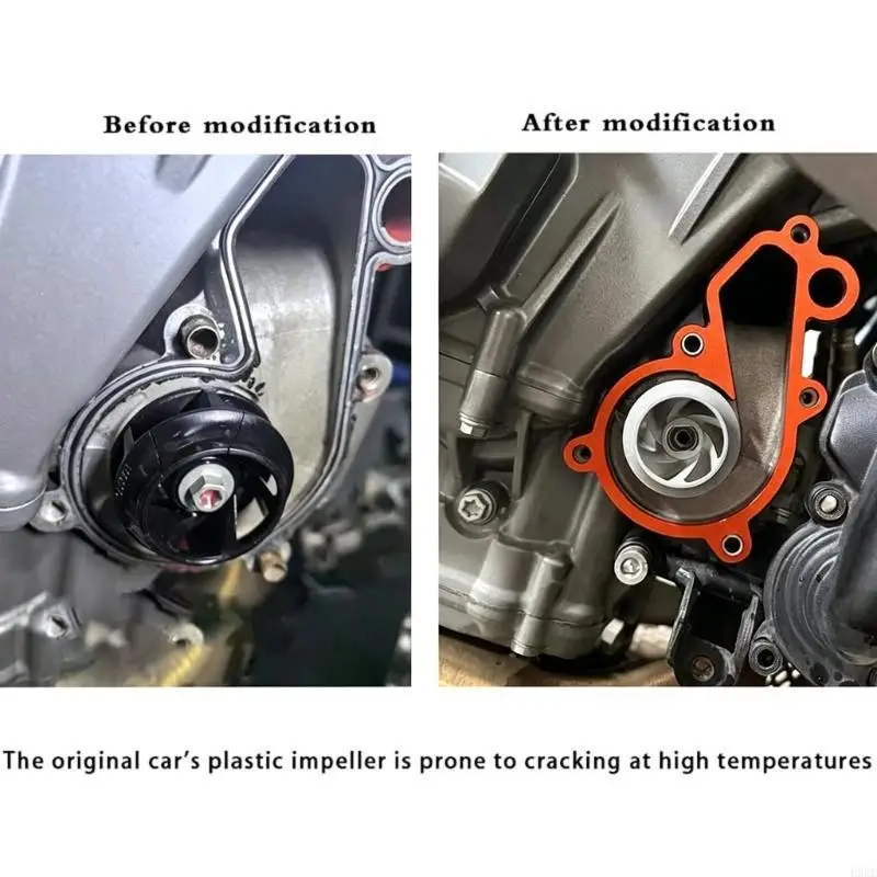 Motorcycle Water Pump Impeller with Machined Aluminum Construction, Motorcycle Coolant Circulation Impeller for 790 890 H9EE