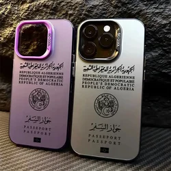 Algeria Passport Phone Case For iPhone 16 14 17 Air Pro Max 15Plus 11 13 12 16e XS XR Candy Matte Letter Shockproof Cover Coque