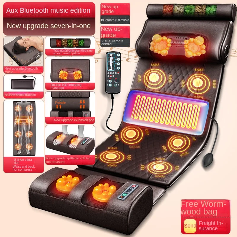 

Bluetooth Music Electric Massage Mattress Vibrating Kneading Infrared Heating Cushion For Neck Back Foot Body Relax Pain Relief