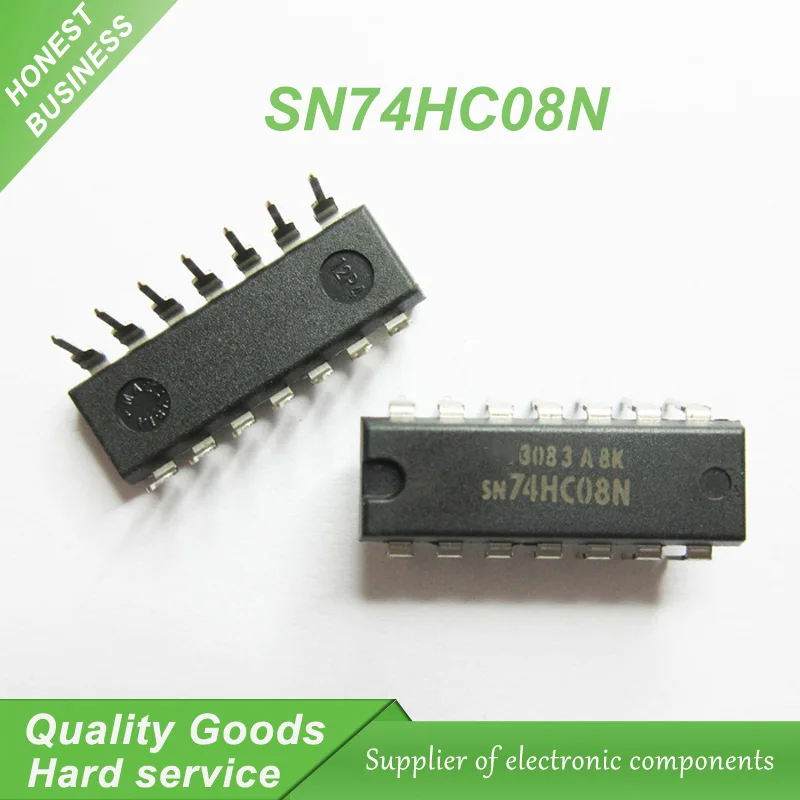 10pcs 74HC08N SN74HC08N 74HC08 SN74HC08 DIP-14 Logic Gates QUAD 2-INPUT AND GATE new original